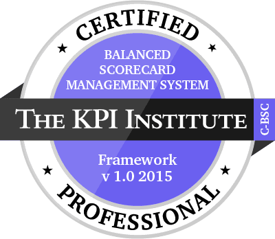 Balanced Scorecard Professional (C-BSC) badge accredited by The KPI Institute