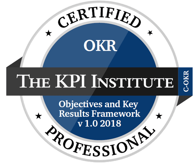 Certified OKR Professional (C-OKR) badge accredited by The KPI Institute
