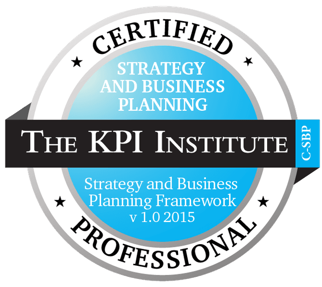 Strategy & Business Planning (C-SBP) badge accredited by The KPI Institute